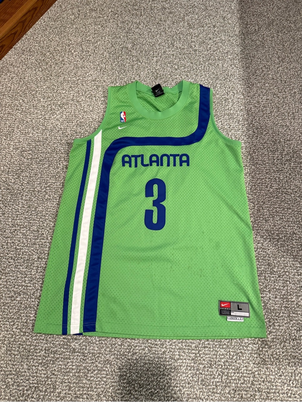Vintage Atlanta Hawks Shareef Abdul Rahim Green Nike NBA Basketball Jersey